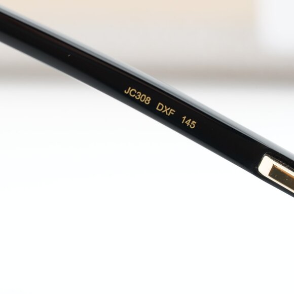 Jimmy Choo JC308 0DXF 00 Square 54mm Eyeglasses - Shiny Black/Gold - Picture 7 of 10